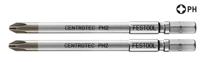 Festool 100mm Length Phillips #2 Screwdriver Bit, 2 Pieces