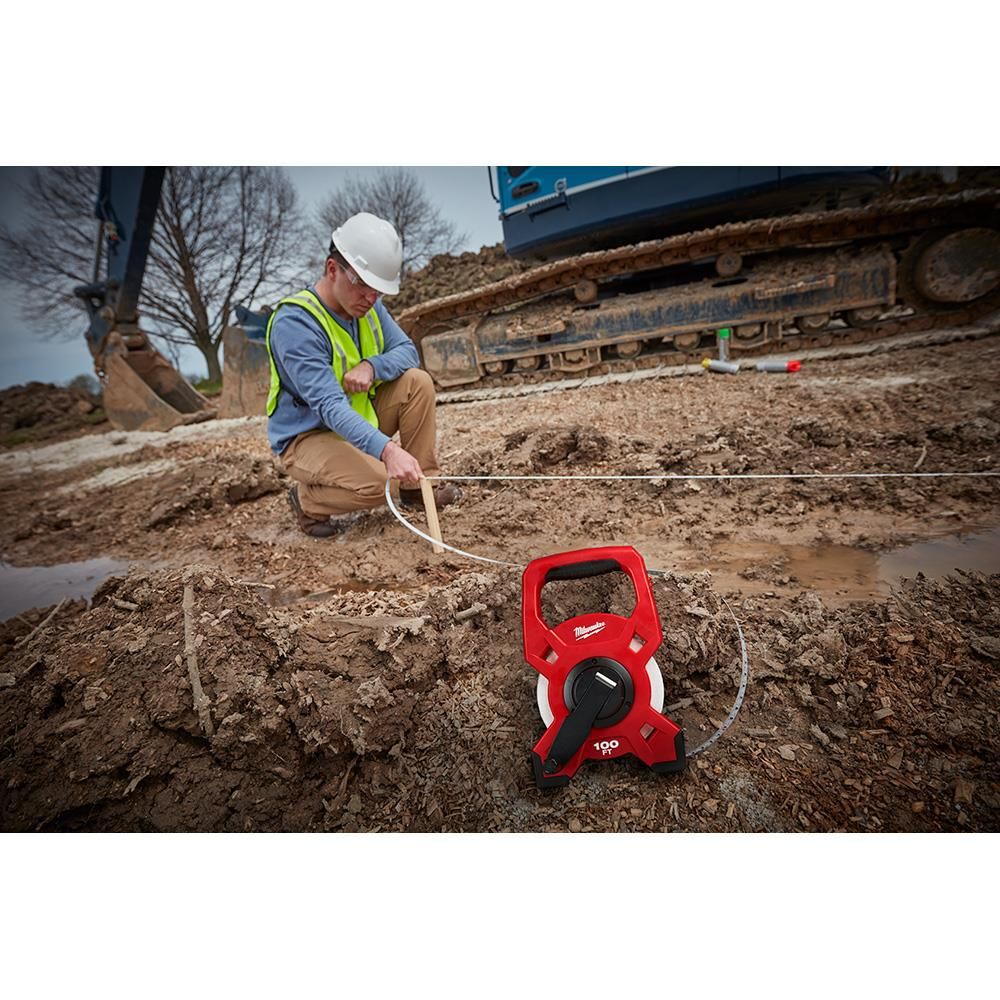 Milwaukee 100 Ft. Steel Open Reel Long Tape Measure, large image number 12