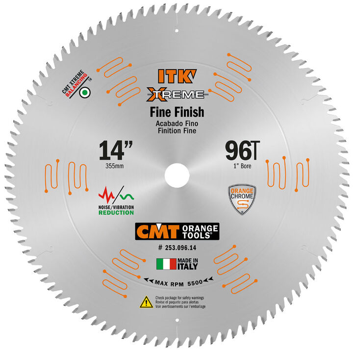 CMT 14in 96T Fine Finish Wood Circular Saw Blade
