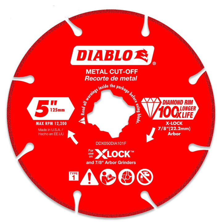 Diablo Tools X-LOCK 5 Inch Segmented Rim Diamond Cut-Off Disc for Metal