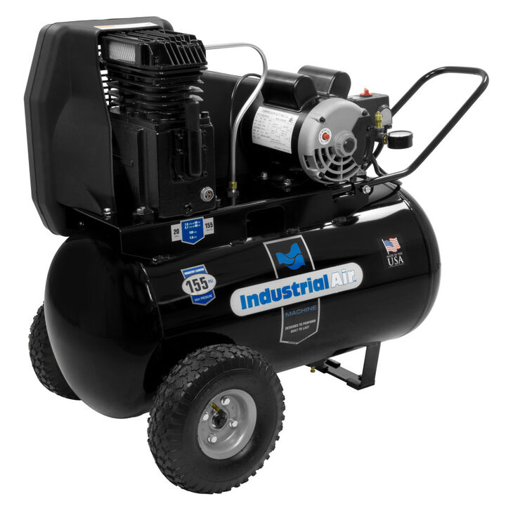 Industrial Air Compressor 1.9 HP Horizontal In Line Cast Iron Pump 20 Gallon, large image number 2