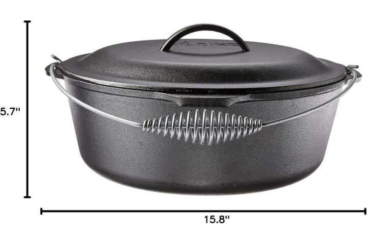Lodge Cast Iron 9 Qt 12 7/8 Inch Black Cast Iron Camp Dutch Oven, large image number 7