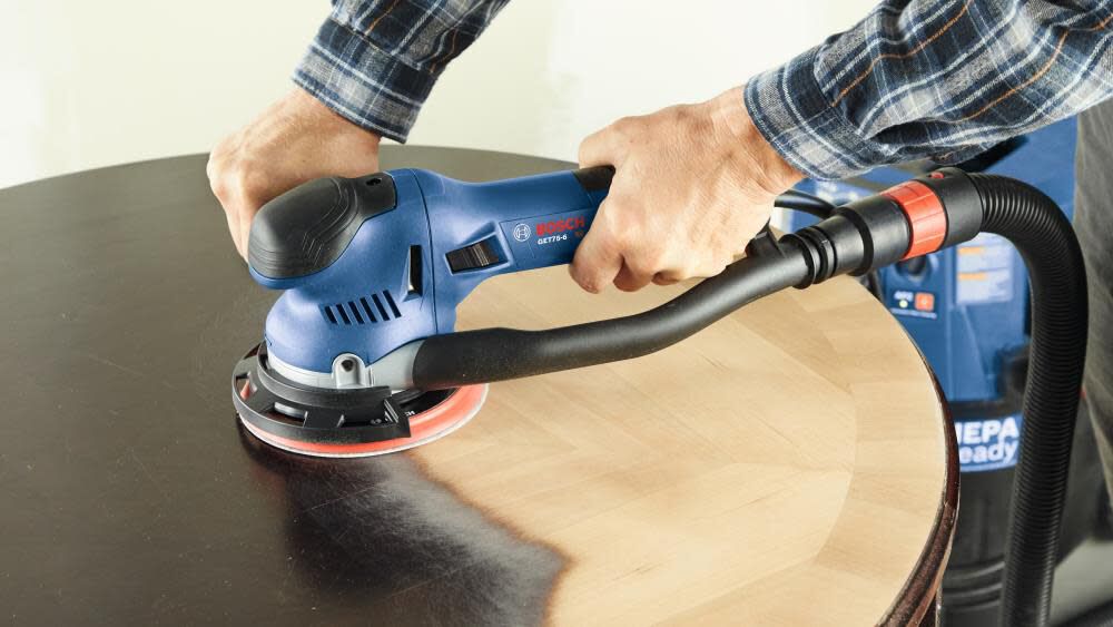 Bosch 6 Inch Dual Mode Random Orbit Sander 120 80 & 60 Grit Hook And Loop Sanding Disc Bundle, large image number 9