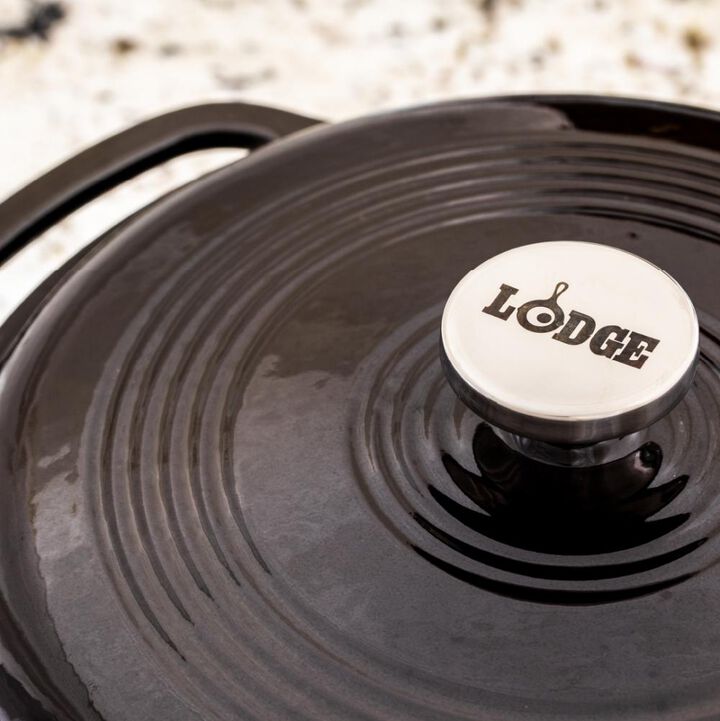 Lodge Cast Iron 6 Qt 10.5 Inch Black Essential Enamel Cast Iron Dutch Oven, large image number 2