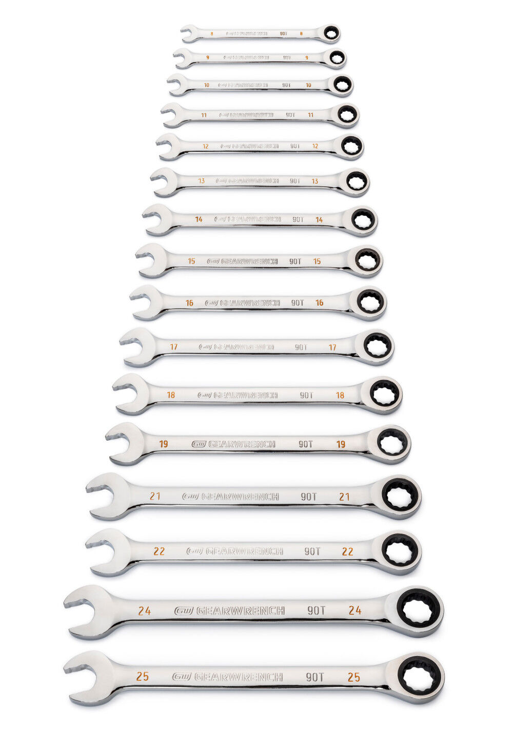GEARWRENCH 16 Pc 90T 12 Point Metric Combination Ratcheting Wrench Set, large image number 6