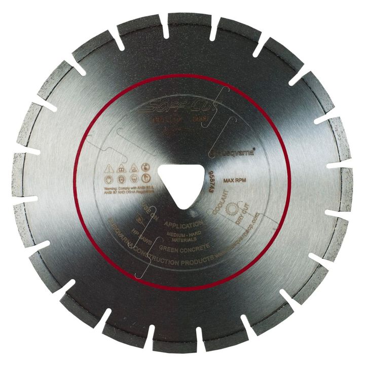Husqvarna Construction 13.5 Inch Segmented Diamond Blade with Skid Plate for Concrete, large image number 1