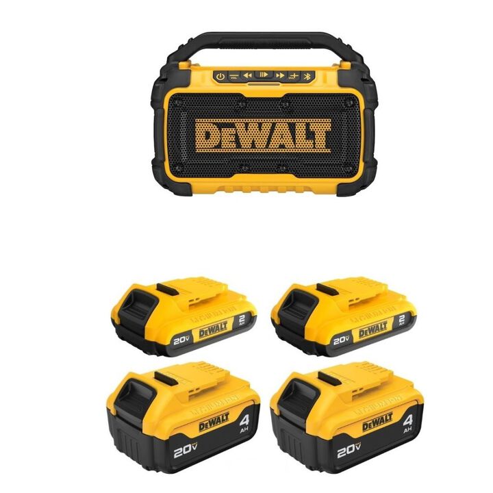 DEWALT 12/20V MAX Bluetooth Speaker & 20V MAX Battery Pack Bundle