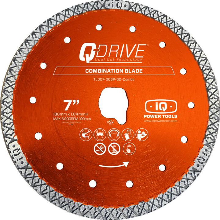 iQ Power Tools Q-Drive 7 Inch Continuous Rim Diamond Blade for Tile
