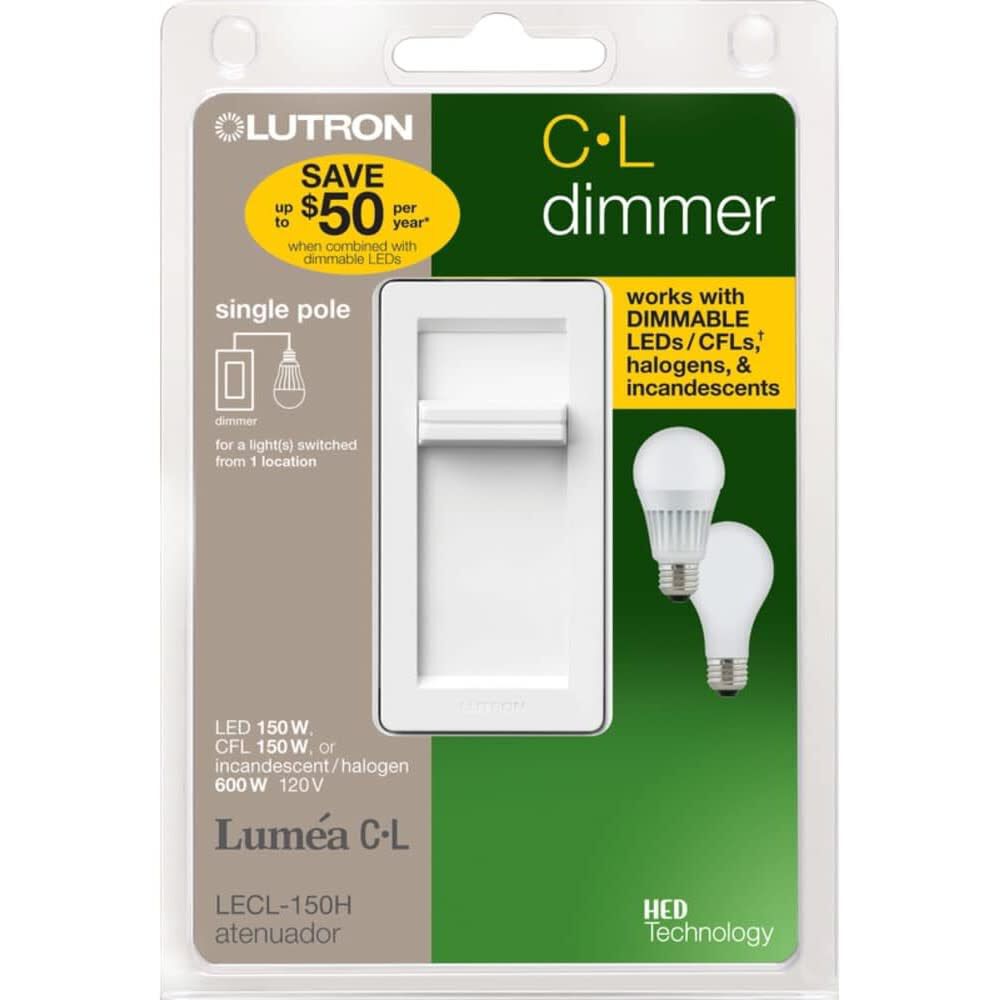 Lutron Lumea 120V 150W 1P Gloss White Slide Dimmer Switch, large image number 5