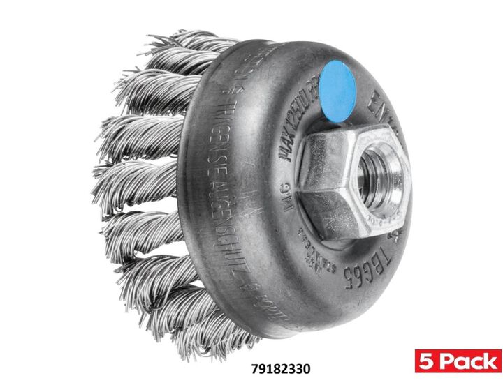 Pferd 2-3/4 Inch, 0.02 Inch Stainless Steel Knot Cup Brush Bundle, 5 Pieces, large image number 1