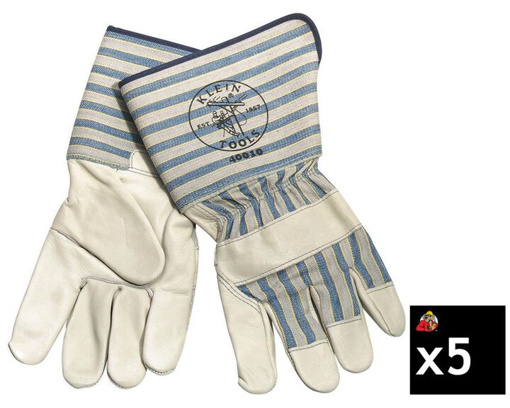 Klein Tools Large Long-Cuff Gloves Pack of 5