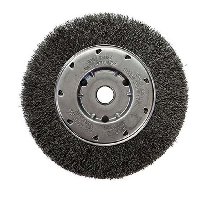 United Abrasives 6 Inch x 5/8 Inch 1/2 Inch 6000 RPM Carbon Steel Bench Wire Wheel