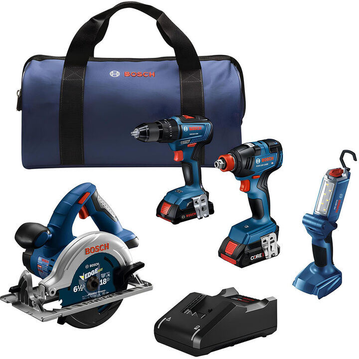 Bosch 18V 4-Tool Combo Kit, Reconditioned