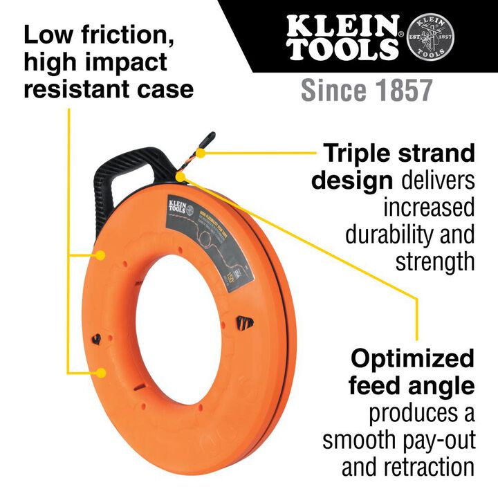Klein Tools 150ft High Flex Polyester Fish Tape, large image number 1
