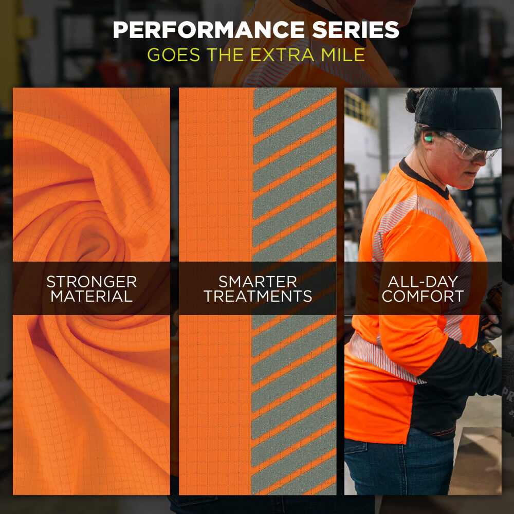 Ergodyne GloWear 8387 Womens Performance Class 3 Long Sleeve Shirt Hi-Vis Orange 2XL, large image number 4