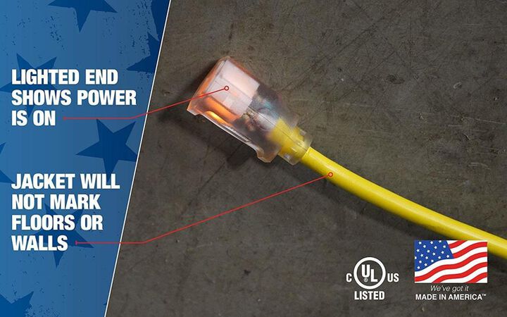 Southwire SJTW Outdoor Extension Cord 12/3 50 Ft Yellow, large image number 4