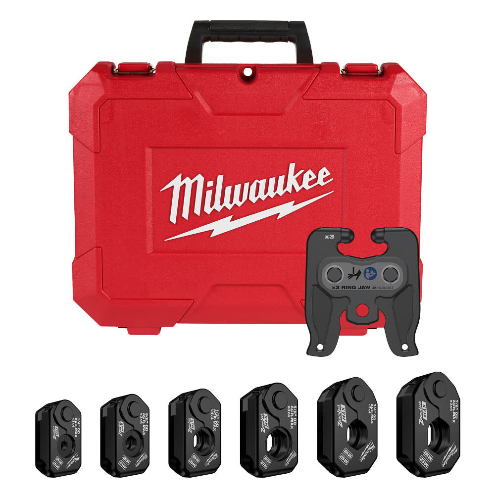 Milwaukee 1/4 Inch  7/8 Inch ZoomLock MAX and MaxiPro Pivoting Press Ring Kit for M12 FORCE LOGIC Press Tool, large image number 1