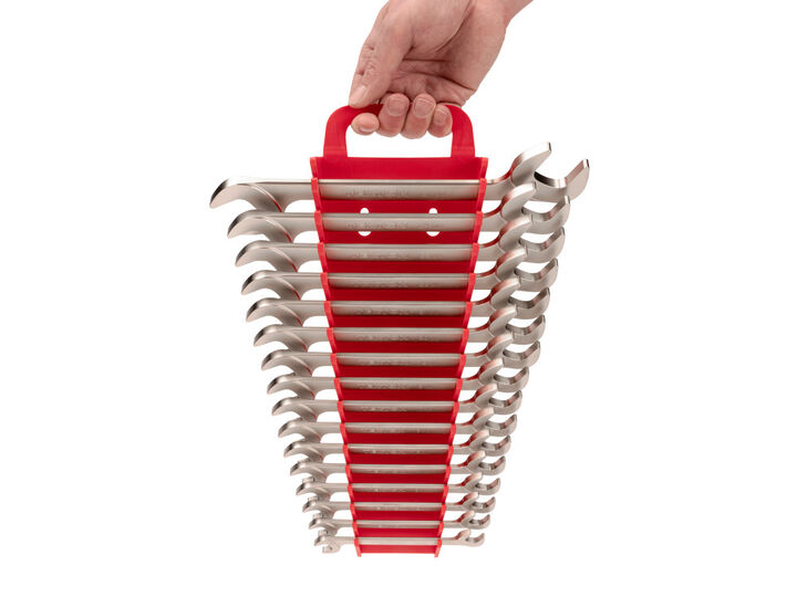 Tekton Angle Head Open End Wrench Set with Holder, 16 Piece (10-27 mm), large image number 5