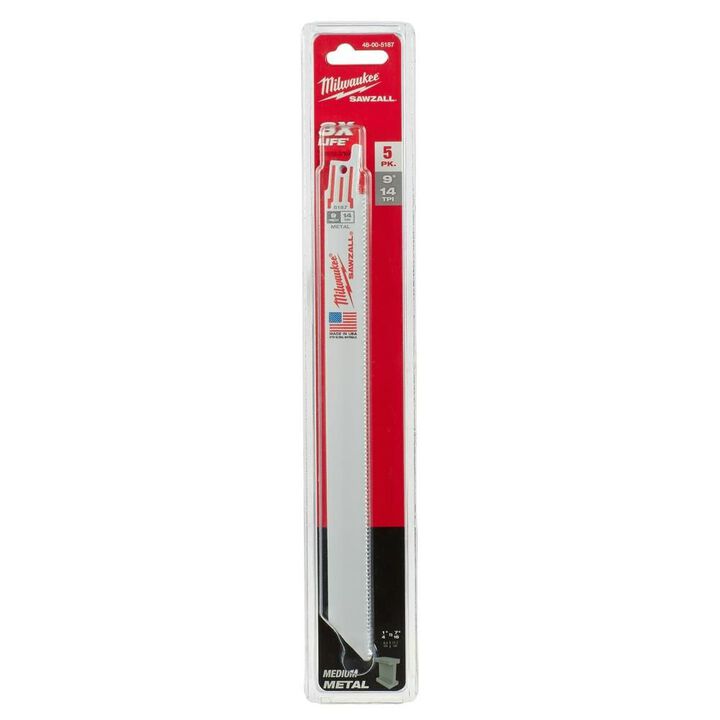 Milwaukee 9 in. 14 TPI Thin Kerf SAWZALL Blades 5PK, large image number 9