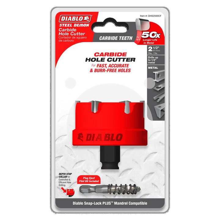 Diablo Tools 2 1/2 Inch Steel Demon Carbide Teeth Hole Cutter, large image number 2
