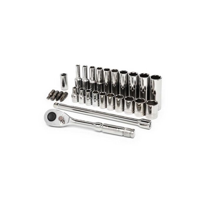 Crescent 27 Pc 1/4in Drive 6 Point Standard & Deep Metric Mechanics Tool Set, large image number 1