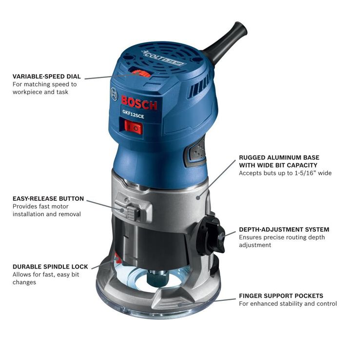 Bosch Colt Palm Router Kit Factory Reconditioned, large image number 2