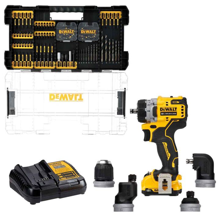DEWALT 12V XTREME Multi Head Drill Drive & Elite Series 100pc Drill Driver Set