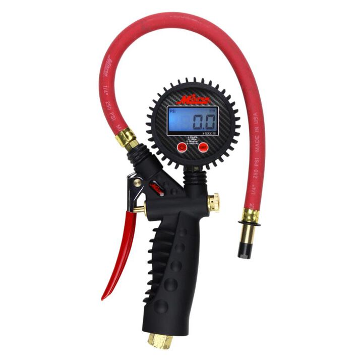 Milton S-574D Pro Digital Pistol Grip Inflator Gauge - Straight Chuck and 15in Hose - 255 PSI