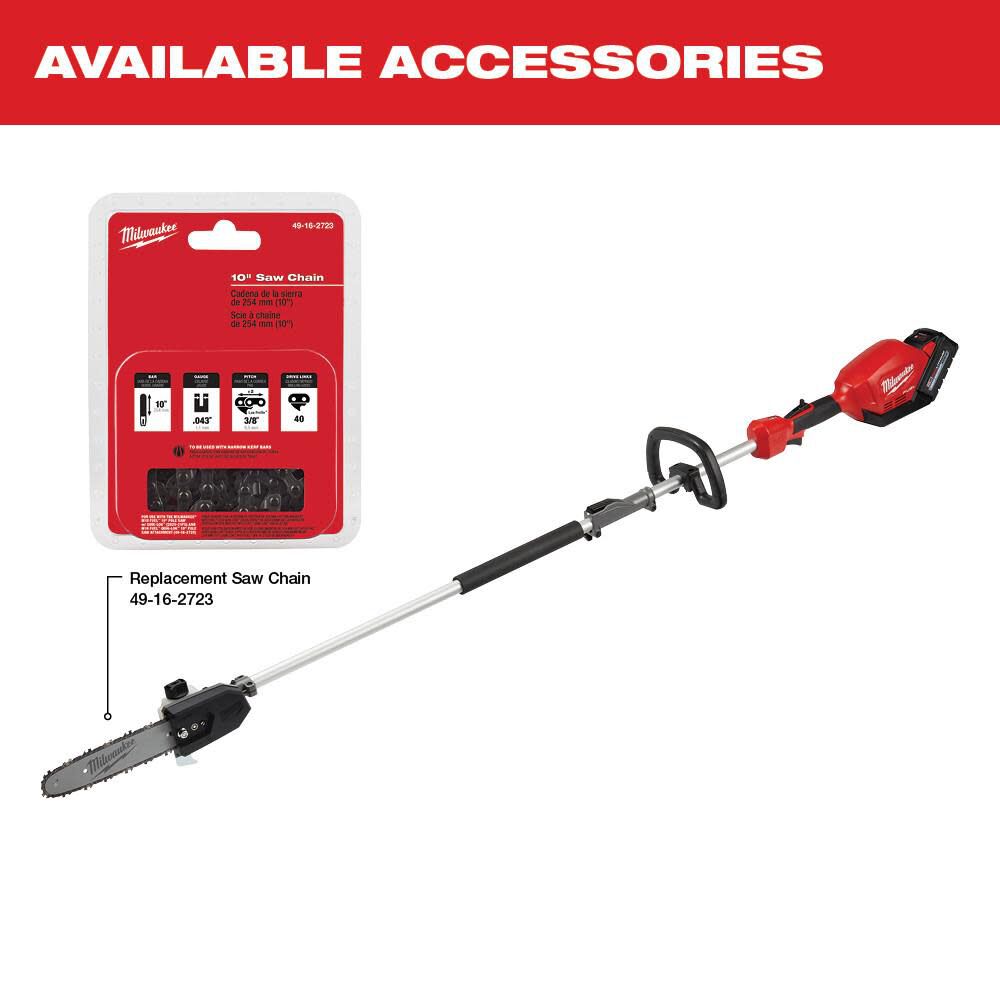 Milwaukee M18 FUEL 10inch Pole Saw Kit with QUIK LOK Reconditioned, large image number 14