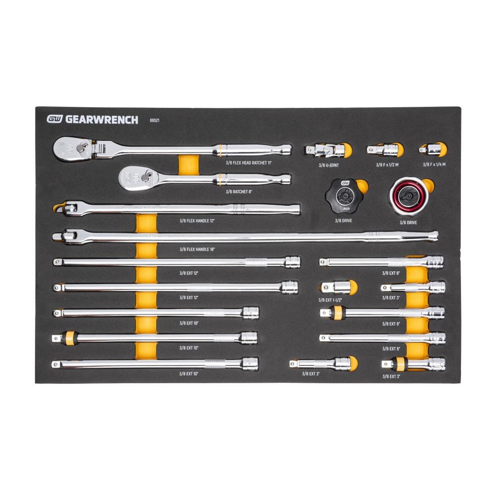 GEARWRENCH Ratchet & Drive Tool Set 3/8in 90T with EVA Foam Tray 21pc, large image number 14