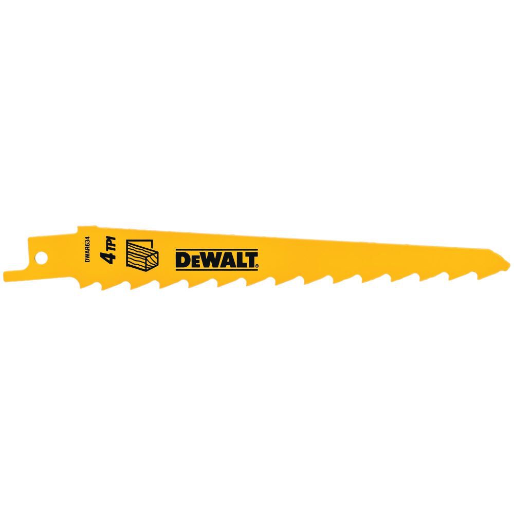 DEWALT 6 In. 3 TPI Taper Back Bi-Metal Reciprocating Blade (5 pack), large image number 1