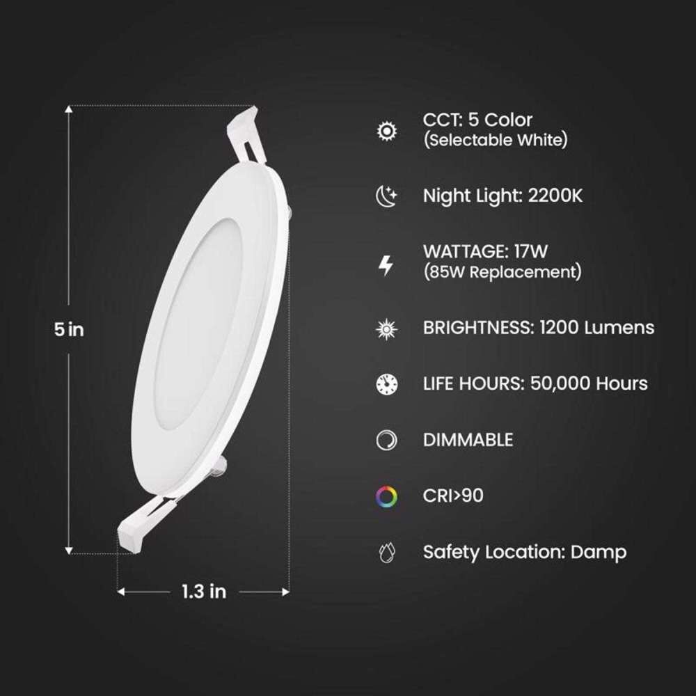Feit Electric 7 Inch 14.6W 1200 Lumen 2200K LED Canless Recessed Downlight White, large image number 7