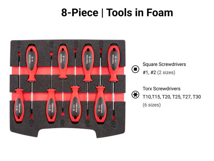 Tekton Screwdriver Set Drawer 18 Piece #0-#3 3-8 mm T10-T30 #1-#2, large image number 3