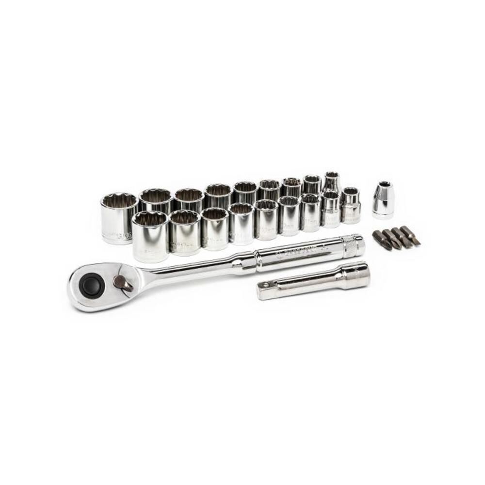 Crescent 25 Pc 3/8in Drive 12 Point Standard SAE/Metric Mechanics Tool Set, large image number 1