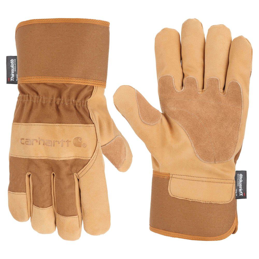 Carhartt Insulated Grain Leather Safety Cuff Work Gloves Mens, large image number 1