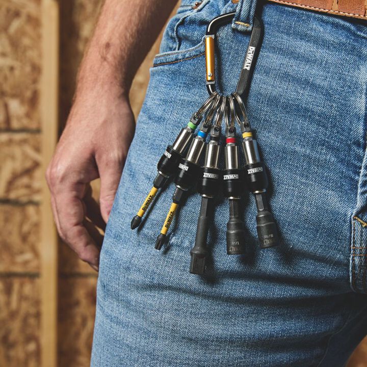 DEWALT Carabiner Key Ring Bit Holder Set with 1/4-1/2 inch Nut Drivers, T25 Torx, and Phillips 2 Bits, large image number 5