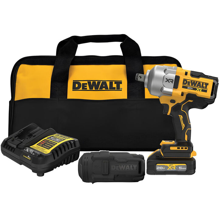DEWALT 20V 3/4 High Torque Impact Wrench with POWERSTACK & Protective Boot Bundle