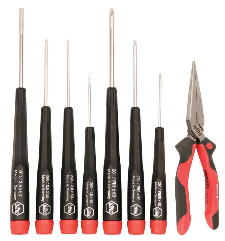 Wiha Precision Screwdrivers & Long Nose Pliers Set 8pc