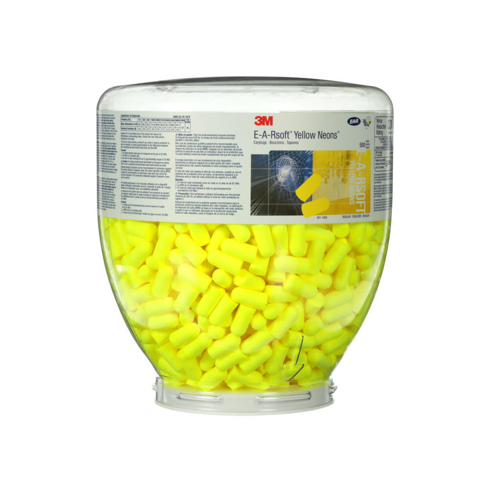 3M E-A-Rsoft Yellow Neons One Touch Refill Earplugs 391-1004 Uncorded Regular Size, large image number 2