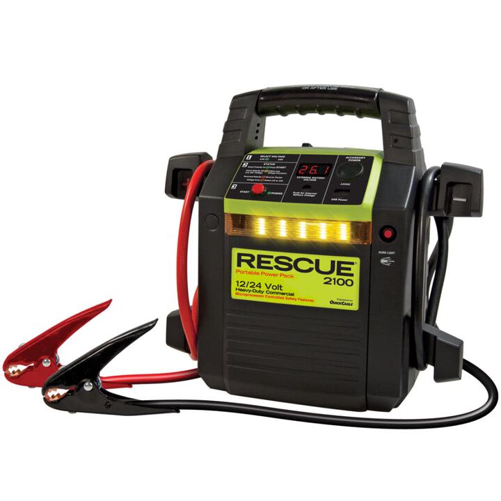 Quick Cable 12/24V 400 Amp 2 gal Cable with Light RESCUE Booster Pack with 62 In. Cables, large image number 0