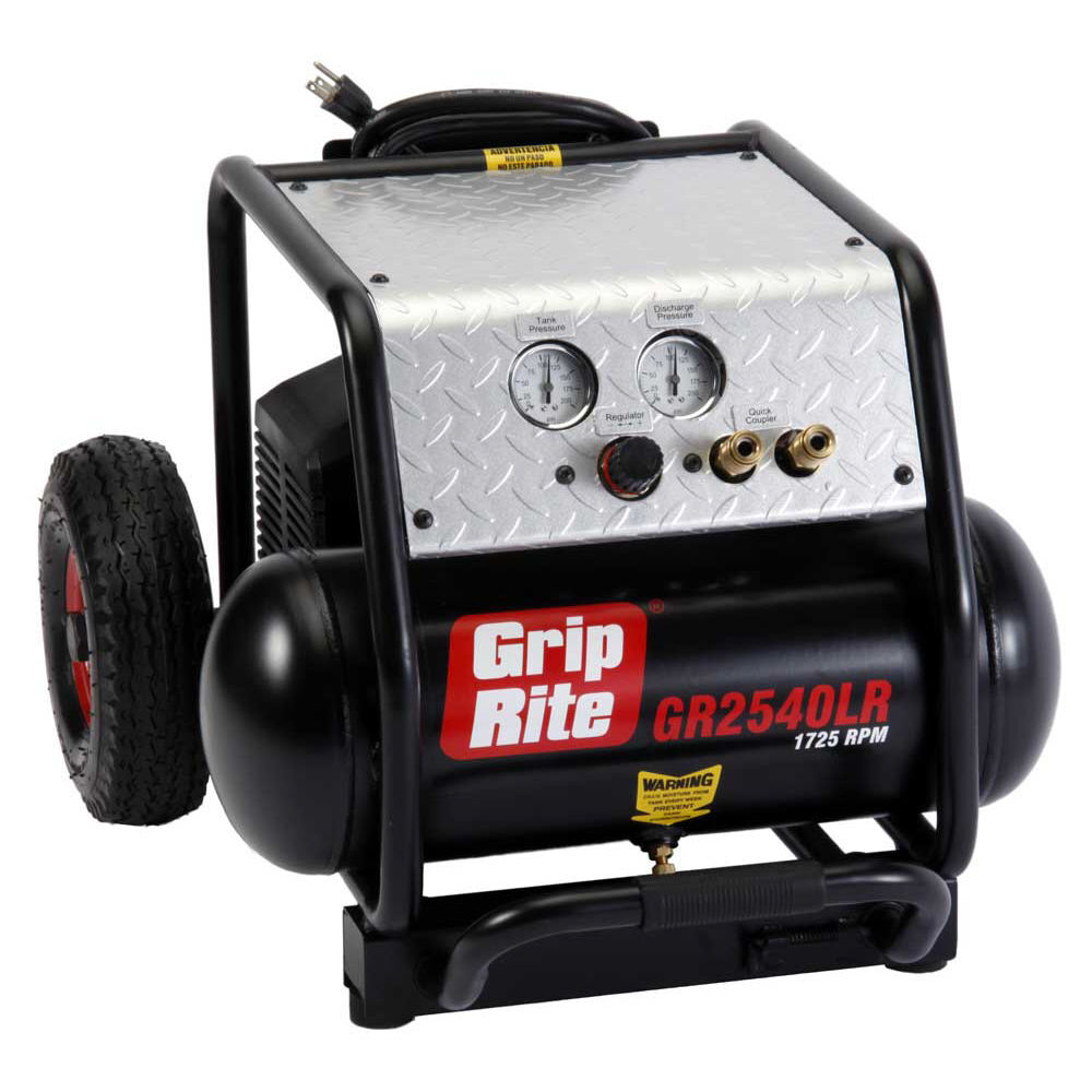 Grip Rite 12 AMP 2.5HP 4 Gallon 1725RPM Compressor with Wheels, large image number 1