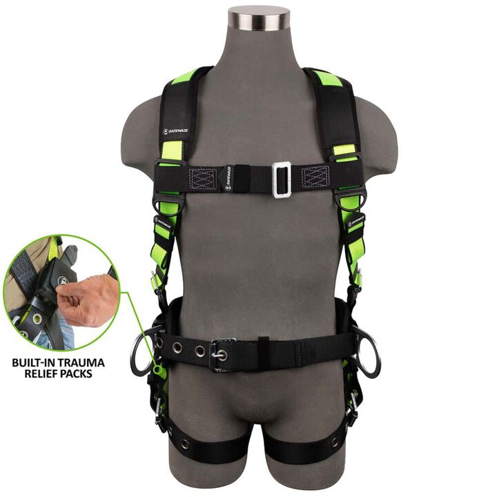 Safewaze PRO Construction Harness: 3D, MB Chest, TB Legs, Trauma relief