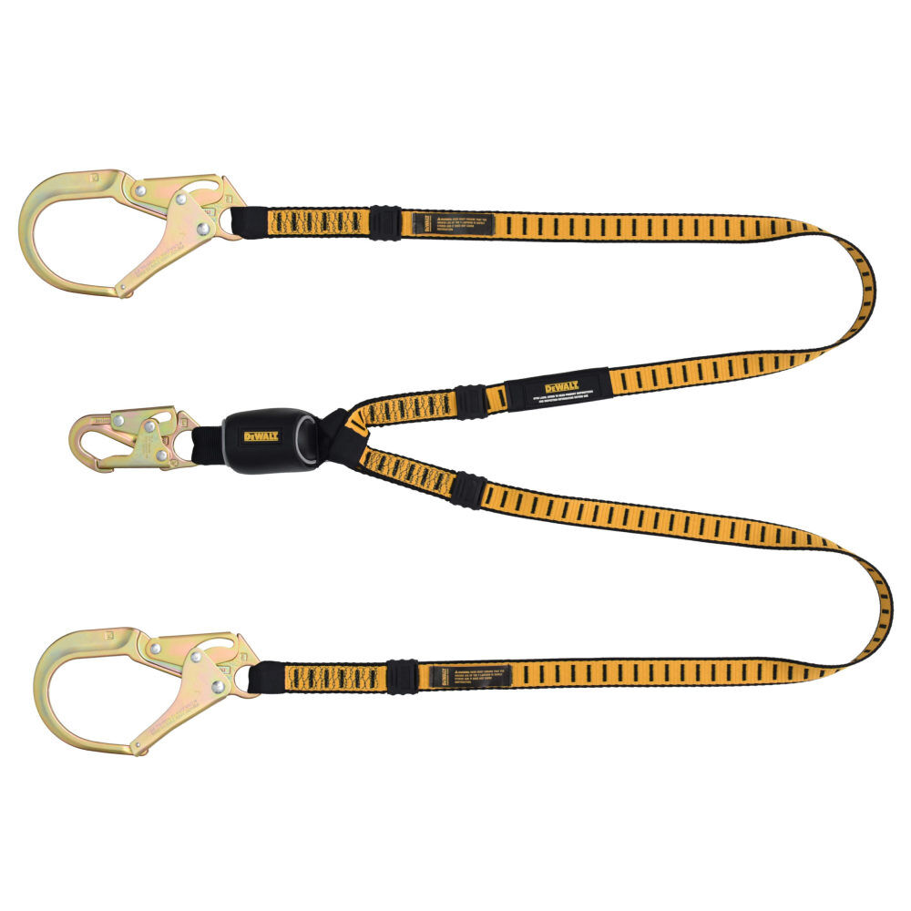 DEWALT 6 ft External Energy Absorber Twin Leg Lanyard with Snap Hook, large image number 1