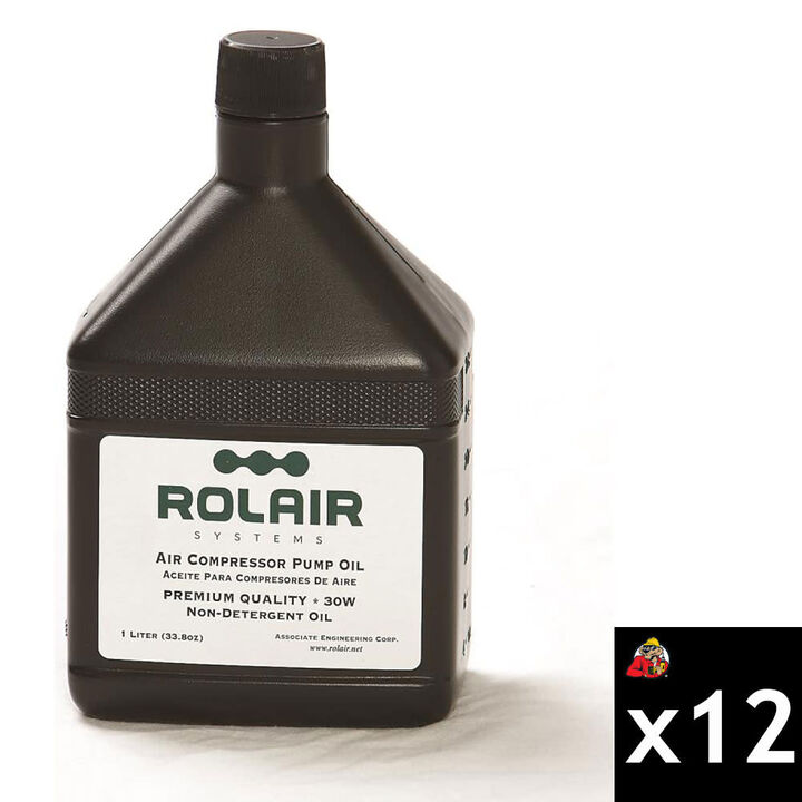 Rolair 30 Weight Air Compressor Oil 34 oz Bottle, 12 Pack