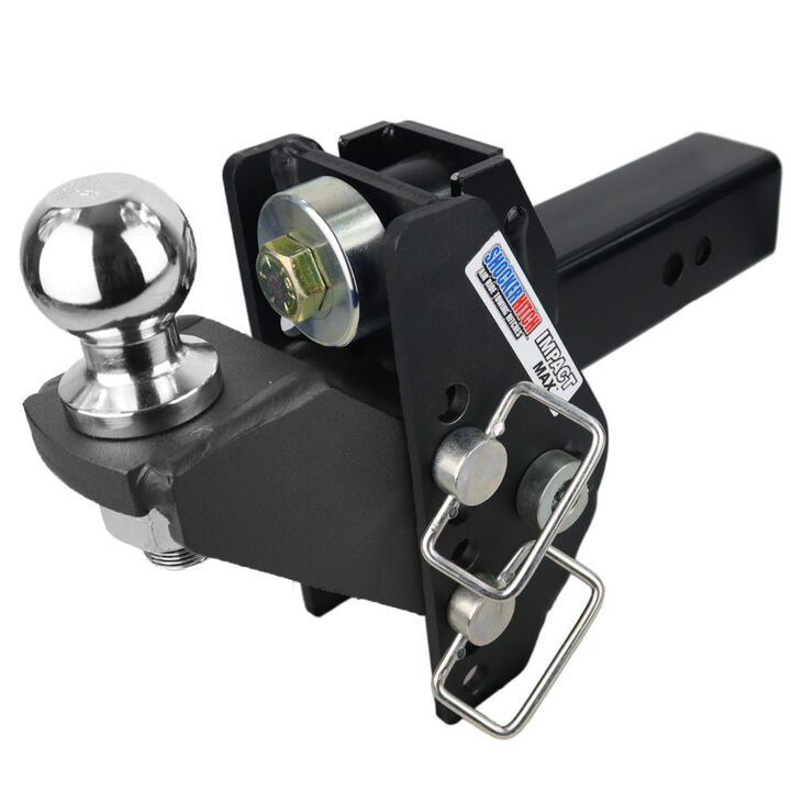 Shocker Hitch 20K Impact Max 2.5 Inch Cushion Hitch & Raised Ball Mount 2-5/16 Inch Hitch Ball