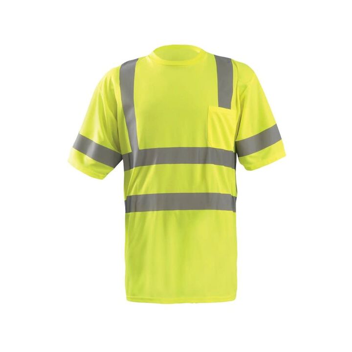Occunomix T Shirt Short Sleeve Tall Class 3 Classic Wicking Birdseye Large