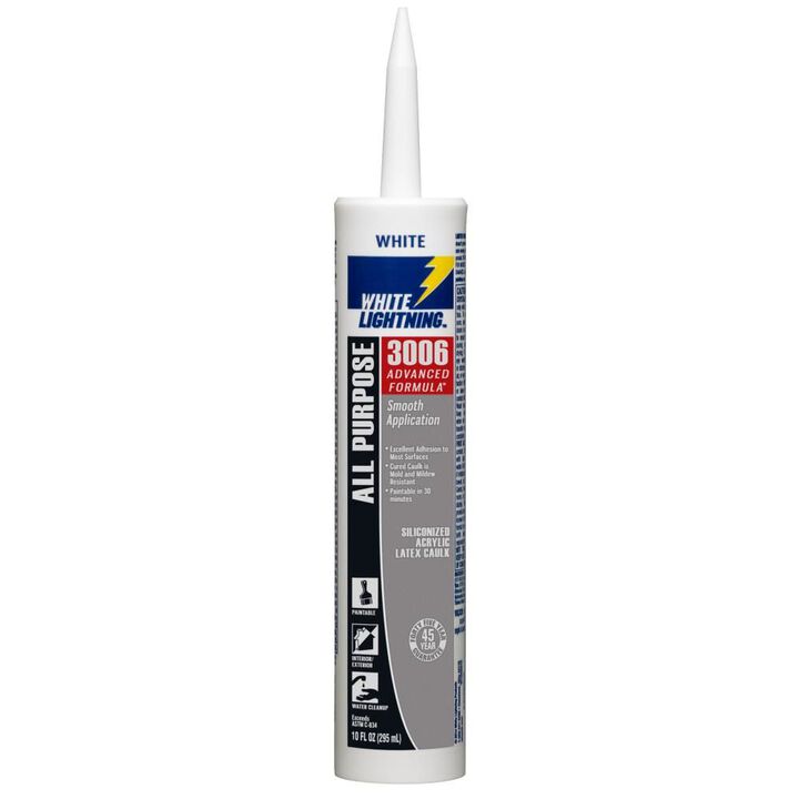 White Lightning 3006 Advanced Formula Caulk White 10 fl. oz.