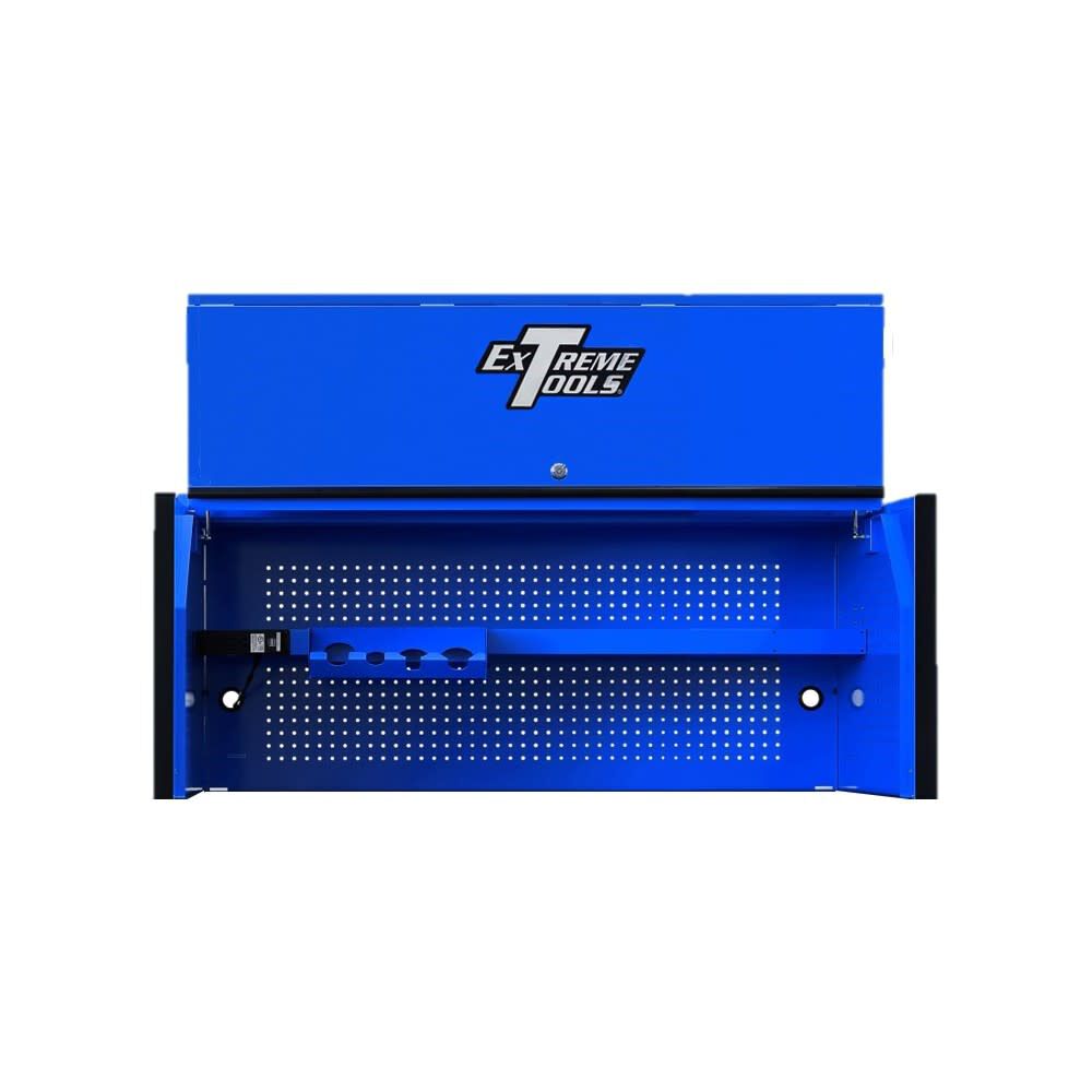 Extreme Tools 55in Blue Power Workstation Hutch with Black, large image number 2