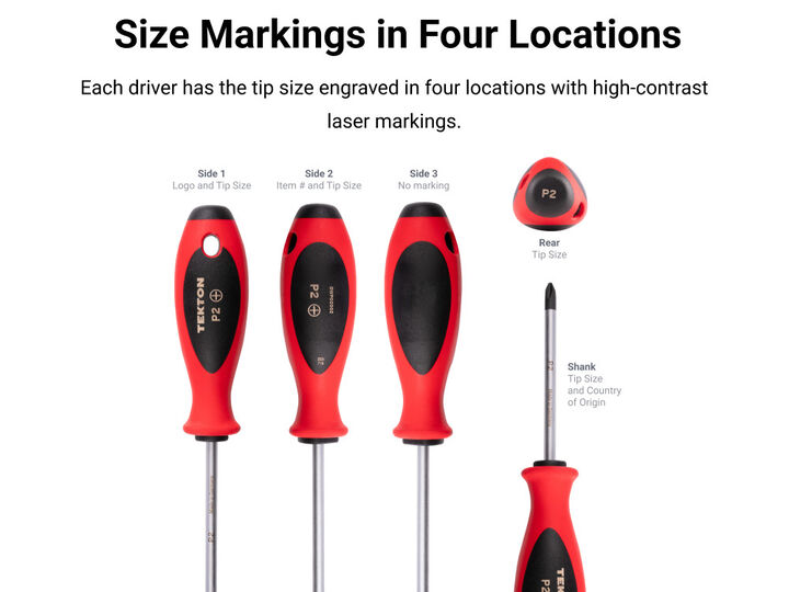 Tekton Phillips and Slotted Screwdriver Set with Organizer #1-#3, 4-8 mm 7 Pieces, large image number 2