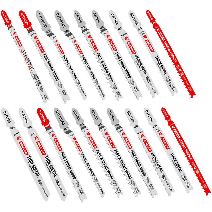 Diablo Tools 20 pc T-Shank Jig Saw Blade Set for Wood & Metal (20-Piece)